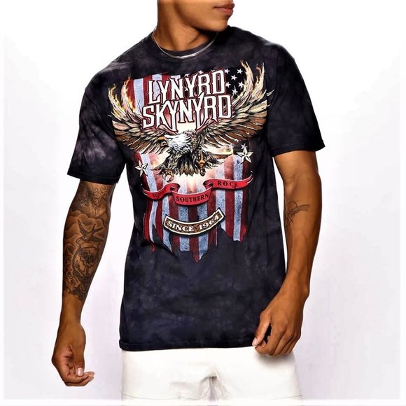 Lynyrd Skynyrd Support Southern Rock Mineral Wash Official T-Shirt L NWT - Picture 1 of 4